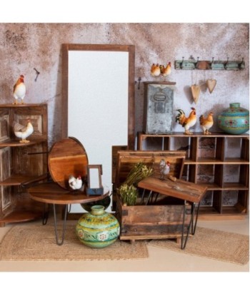 ORIGEN Home Decor Mesa pequeña Mueble Auxiliar | Mesa auxiliar Marrón - 40x70x70cm