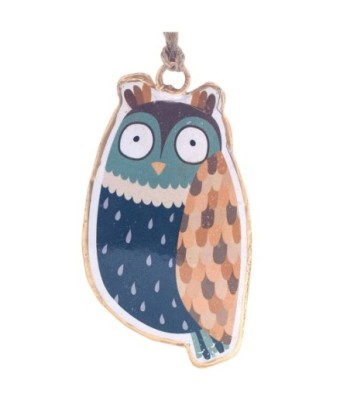 ORIGEN Home Decor Colgante búho surtido 6 U Colgantes | Colgante Multicolor - 8x8x1cm