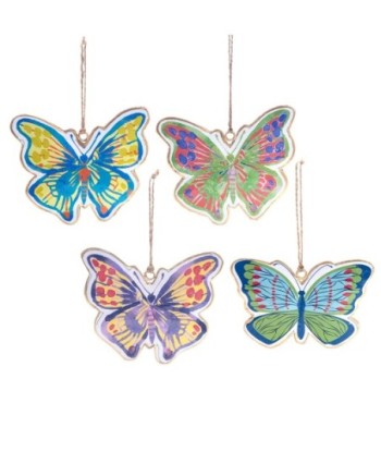 ORIGEN Home Decor Colgante mariposa 4 U Colgantes | Colgante Multicolor - 11x13x1cm