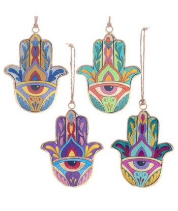 ORIGEN Home Decor Colgante Mano Fátima 4U. Colgantes | Colgante Multicolor - 10x8x1cm
