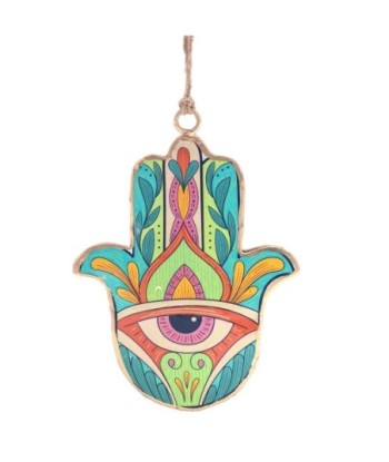 ORIGEN Home Decor Colgante Mano Fátima 4U. Colgantes | Colgante Multicolor - 10x8x1cm