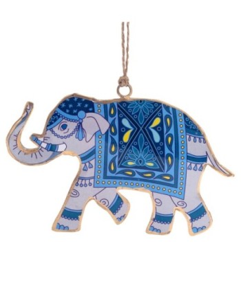 ORIGEN Home Decor Colgante elefante 4 U Colgantes | Colgante Multicolor - 9x14x1cm