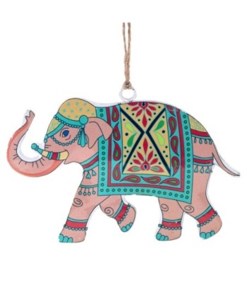 ORIGEN Home Decor Colgante elefante 4 U Colgantes | Colgante Multicolor - 9x14x1cm