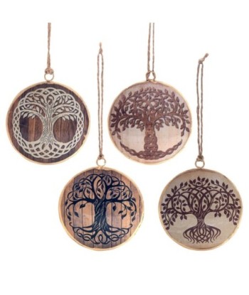 ORIGEN Home Decor Colgante arbol vida 4 U Colgantes | Colgante Multicolor - 8x8x1cm