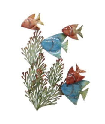 Adorno de Pared Peces en Metal para Decoración Náutica, Aplique de Pared Estilo Marítimo, Accesorio de Pared