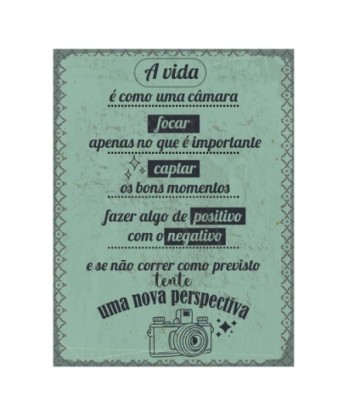 ORIGEN Home Decor Adorno pared portugues Placas Metal | Placa de Metal Verde Rectangular - 33x25x1cm