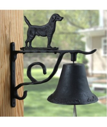 ORIGEN Home Decor Campana perro Jardin | Adorno Pared Jardín Negro - 20x18x9cm