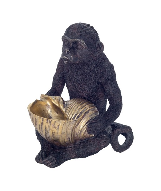 ORIGEN Home Decor Figura Mono Animales | Figura de Mono Negro - 17x15x14cm