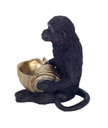 ORIGEN Home Decor Figura Mono Animales | Figura de Mono Negro - 17x15x14cm