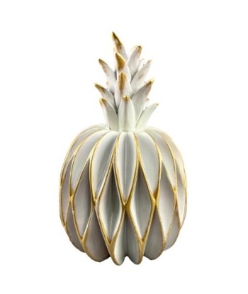 Piña decorativa de resina blanca para hogar y oficina