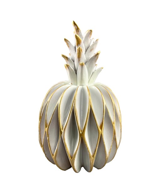 Piña decorativa de resina blanca para hogar y oficina