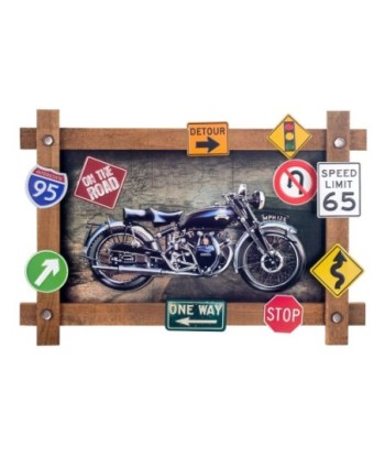 ORIGEN Home Decor Cuadro moto Placas Metal | Placa de Metal Negro Rectangular - 40x60x4cm