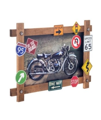 ORIGEN Home Decor Cuadro moto Placas Metal | Placa de Metal Negro Rectangular - 40x60x4cm