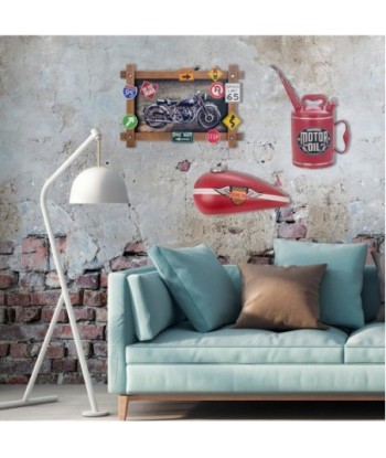 ORIGEN Home Decor Cuadro moto Placas Metal | Placa de Metal Negro Rectangular - 40x60x4cm