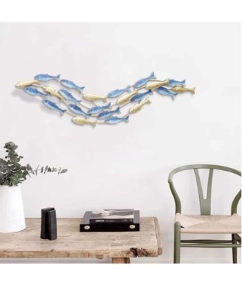 Adorno de Pared en Forma de Peces, Decoración Náutica para Interiores, Estilo Marítimo, Aplique de Metal, Accesorio