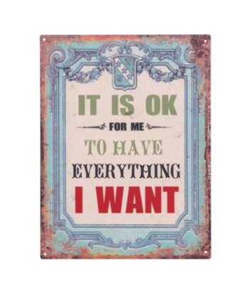 ORIGEN Home Decor - Adorno Pared Frases Vida  Adorno Pared | Placas Metal Azul - 33x0x25 cm