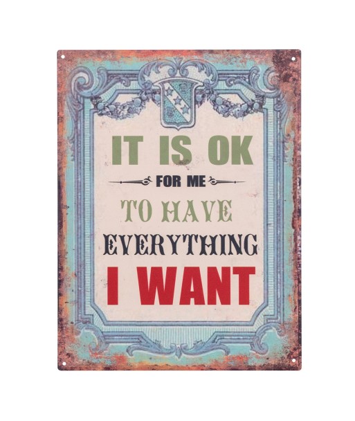 ORIGEN Home Decor - Adorno Pared Frases Vida  Adorno Pared | Placas Metal Azul - 33x0x25 cm