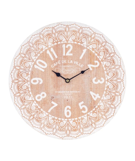 ORIGEN Home Decor - Reloj pared rústico  Adorno Pared | Relojes Marrón - 34x4x34 cm