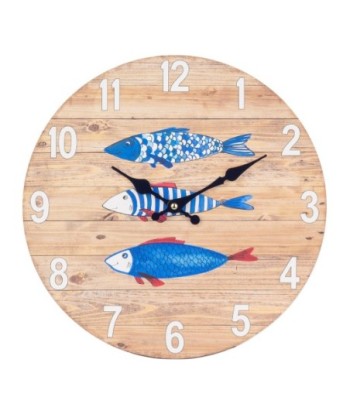 ORIGEN Home Decor - Reloj Peces  Adorno Pared | Relojes Azul - 34x4x34 cm