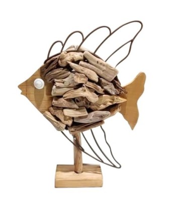 ORIGEN Home Decor - Figura Pez  Figuras | Marinero Marrón - 33x6x24 cm