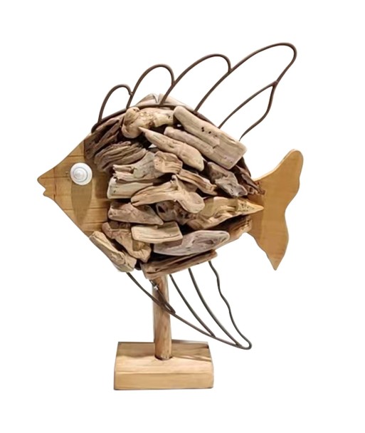 ORIGEN Home Decor - Figura Pez  Figuras | Marinero Marrón - 33x6x24 cm