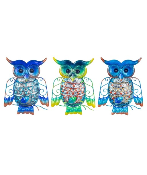 ORIGEN Home Decor - Adorno Búho Pack 3 Unidades Adorno Pared | Jardin Azul - 20x0x15 cm