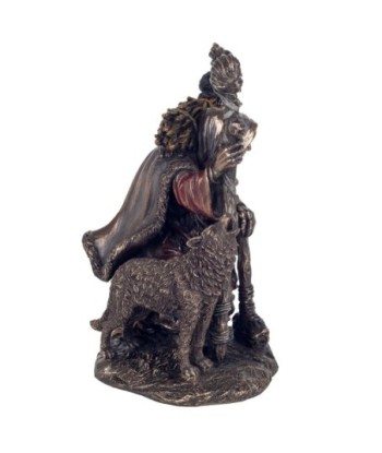 ORIGEN Home Decor - Figura Bruja Cailleach  Figuras | Bronce Plateado - 17x10x15 cm