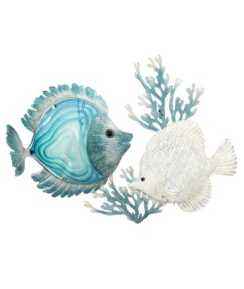 ORIGEN Home Decor - Adorno pared peces  Adorno Pared | Jardin Azul - 46x5x62 cm