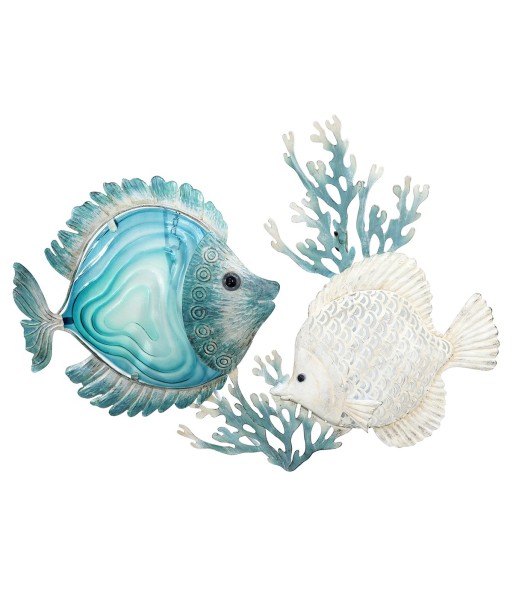 ORIGEN Home Decor - Adorno pared peces  Adorno Pared | Jardin Azul - 46x5x62 cm