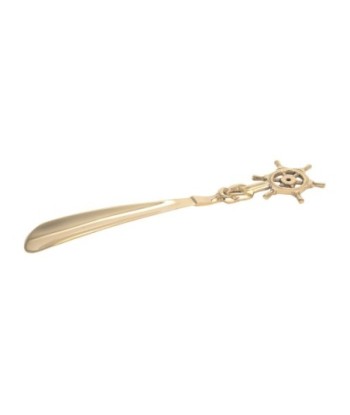 Calzador Timón Náutico Dorado - Accesorio de Calzado para Marineros y Amantes del Mar