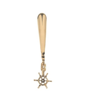 Calzador Timón Náutico Dorado - Accesorio de Calzado para Marineros y Amantes del Mar