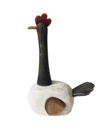 ORIGEN Home Decor - Figura Gallina  Figuras | Animales Blanco - 22x8x14 cm