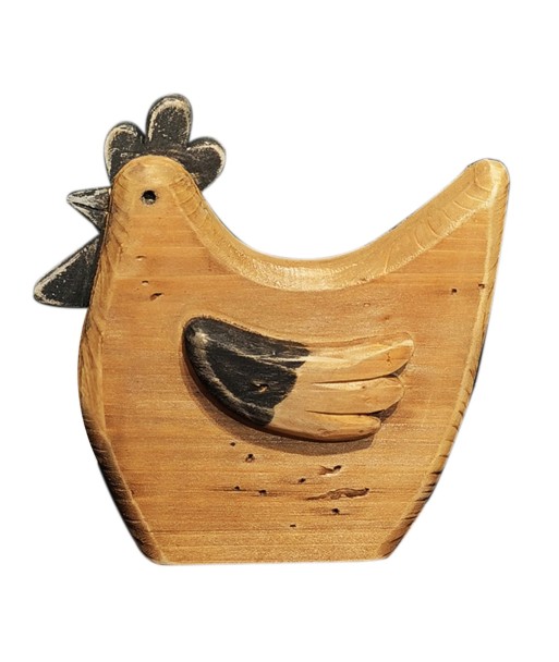 ORIGEN Home Decor - Figura Gallina  Figuras | Animales Marrón - 19x5x18 cm