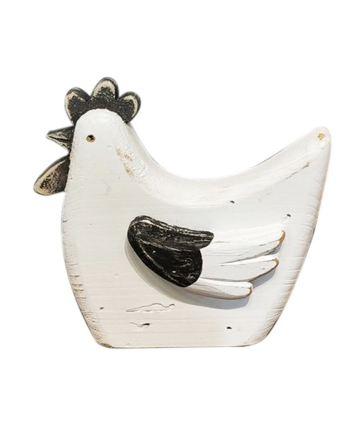 ORIGEN Home Decor - Figura Gallina  Figuras | Animales Blanco - 14x5x15 cm