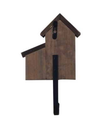 ORIGEN Home Decor - Percha casas 1 pomo  Adorno Pared | Percheros Marrón - 20x4x12 cm