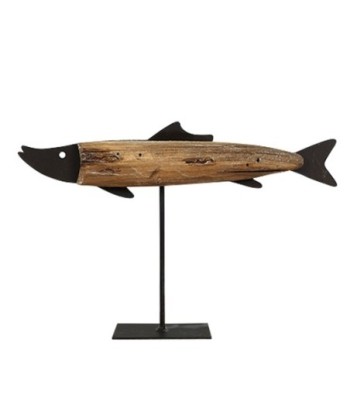 ORIGEN Home Decor - Adorno sobremesa pez  Figuras | Marinero Marrón - 19x4x30 cm