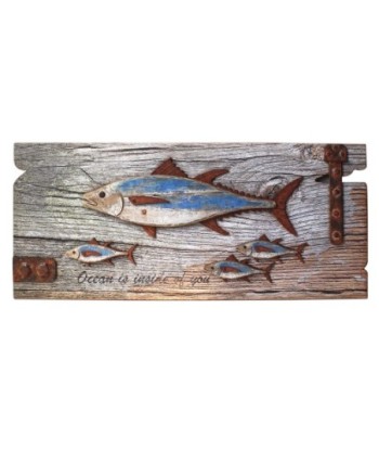 ORIGEN Home Decor - Adorno pared pez  Adorno Pared | Placas De Madera Marrón - 30x2x70 cm