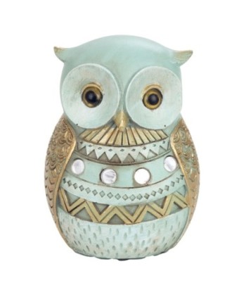 ORIGEN Home Decor - Figura Búho  Figuras | Buhos Azul - 14x8x10 cm