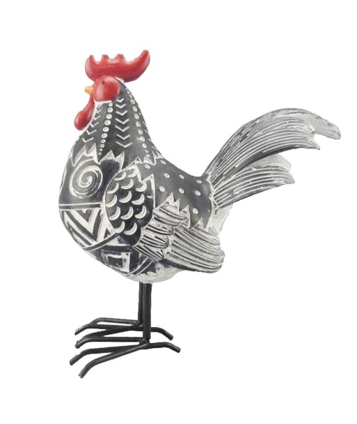 ORIGEN Home Decor - Figura Gallina  Figuras | Animales Gris - 22x9x20 cm