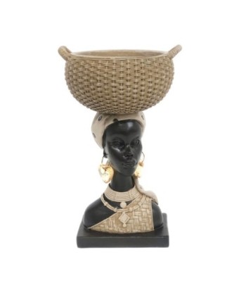 ORIGEN Home Decor - Figura Africana  Figuras | Africanas Y Elefantes Marrón - 23x12x14 cm