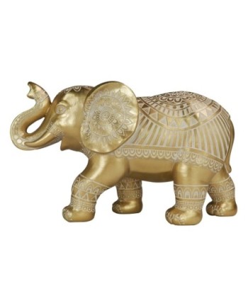 ORIGEN Home Decor - Figura Elefante  Figuras | Africanas Y Elefantes Dorado - 17x12x28 cm