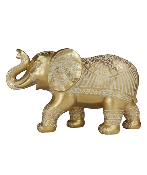 ORIGEN Home Decor - Figura Elefante  Figuras | Africanas Y Elefantes Dorado - 17x12x28 cm