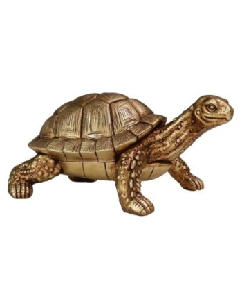 ORIGEN Home Decor - Figura Tortuga  Figuras | Animales Dorado - 12x18x26 cm