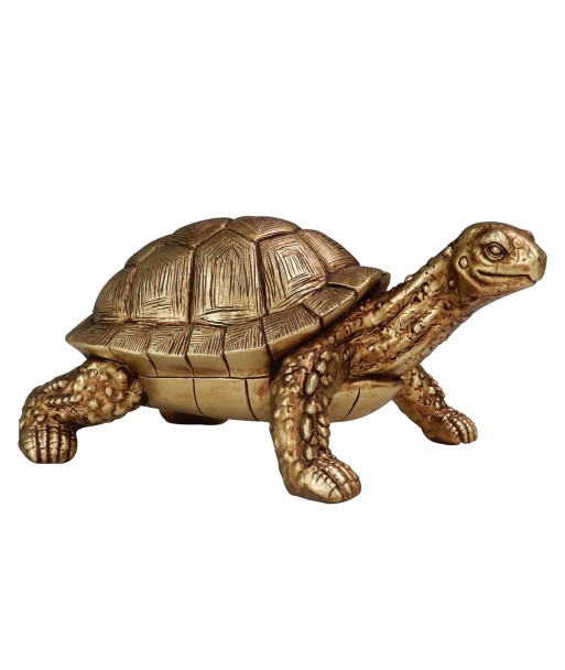 ORIGEN Home Decor - Figura Tortuga  Figuras | Animales Dorado - 12x18x26 cm