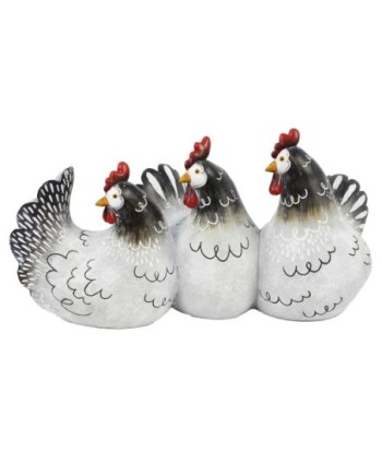 ORIGEN Home Decor - Figura Gallina Pack 3 Unidades Figuras | Animales Blanco - 16x16x33 cm
