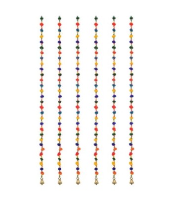 ORIGEN Home Decor - Colgante pom-pom Pack 6 Unidades Decoracion | Colgantes Multicolor - 100x2x2 cm