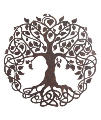 ORIGEN Home Decor - Adorno Pared Árbol Vida  Adorno Pared | Apliques Metal Marrón - 60x0x60 cm