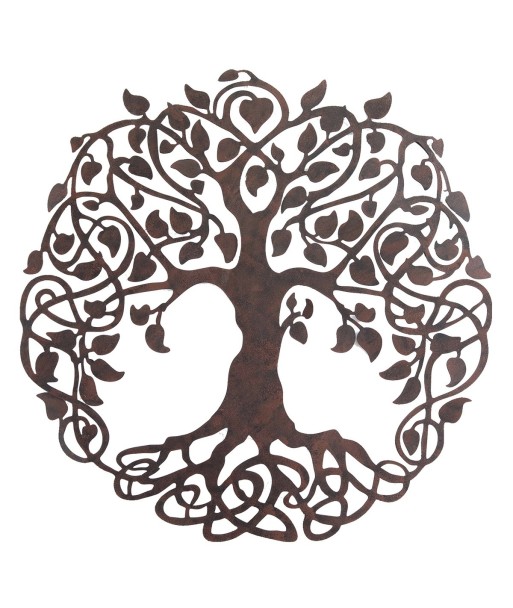 ORIGEN Home Decor - Adorno Pared Árbol Vida  Adorno Pared | Apliques Metal Marrón - 60x0x60 cm
