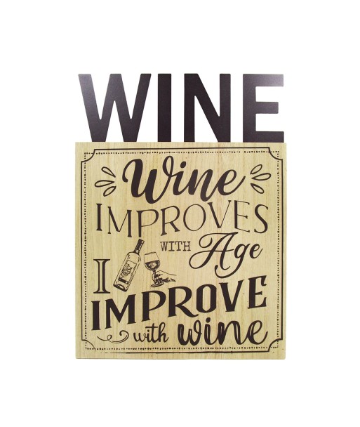 ORIGEN Home Decor - Adorno pared vino  Adorno Pared | Placas De Madera Marrón - 40x0x30 cm