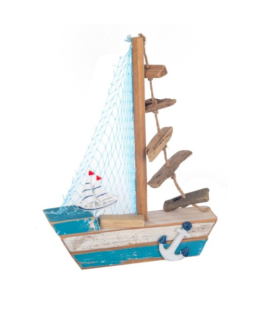 Barco Velero de Madera para Modelismo, Decoración Náutica, Juguete para Niños y Adultos, Regalo Original y Artesanal